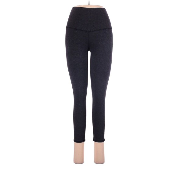 LULULEMON ATHLETICA Heathered Black Wunder Under Crop Roll...